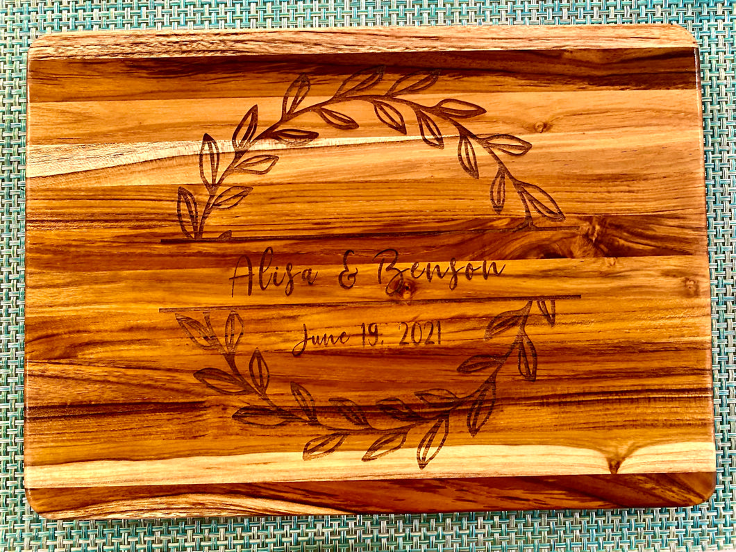 Engraved Hardwood Cutting Board — sample